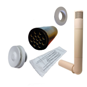 Velco VT 100 Vilpe Комплект для цоколей и подвалов с дефлектором и звукопоглощающей трубой (комплект)