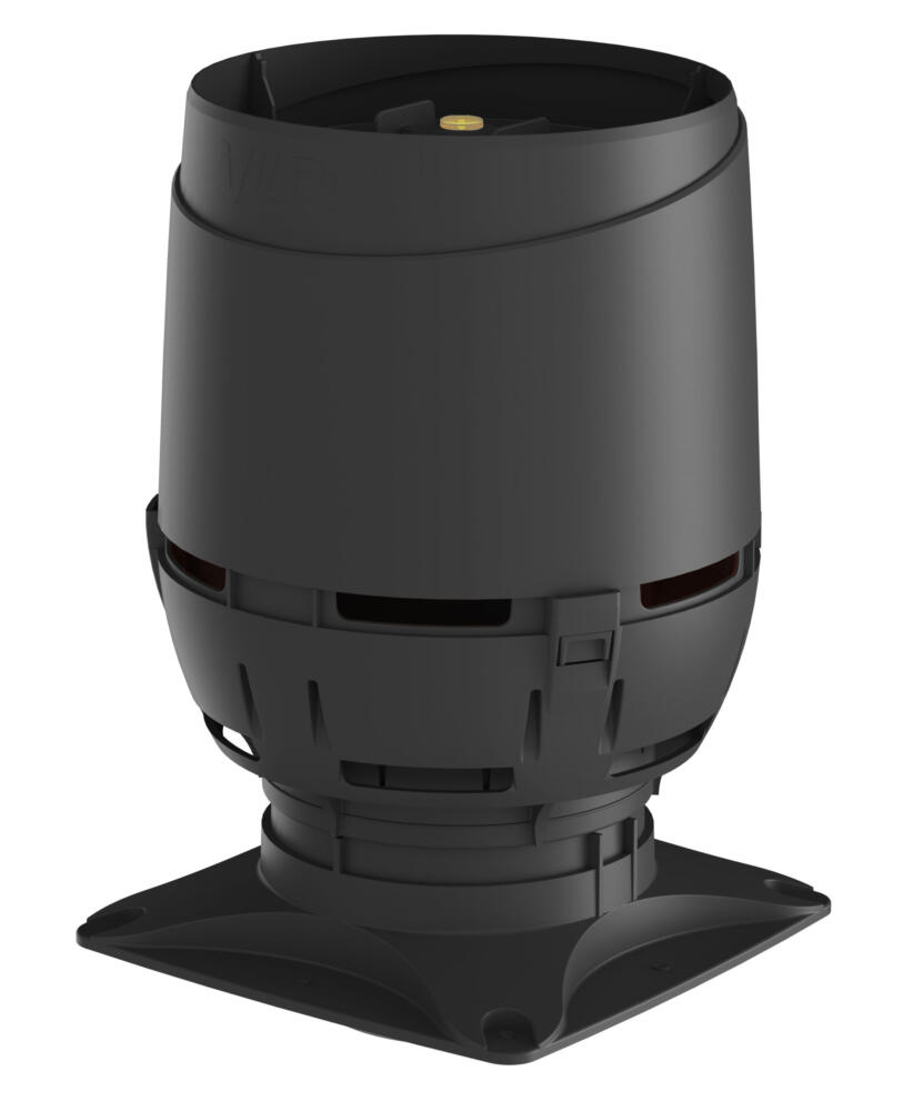 VILPE FLOW 125S — вент. выход + основание 250x250, чёрный