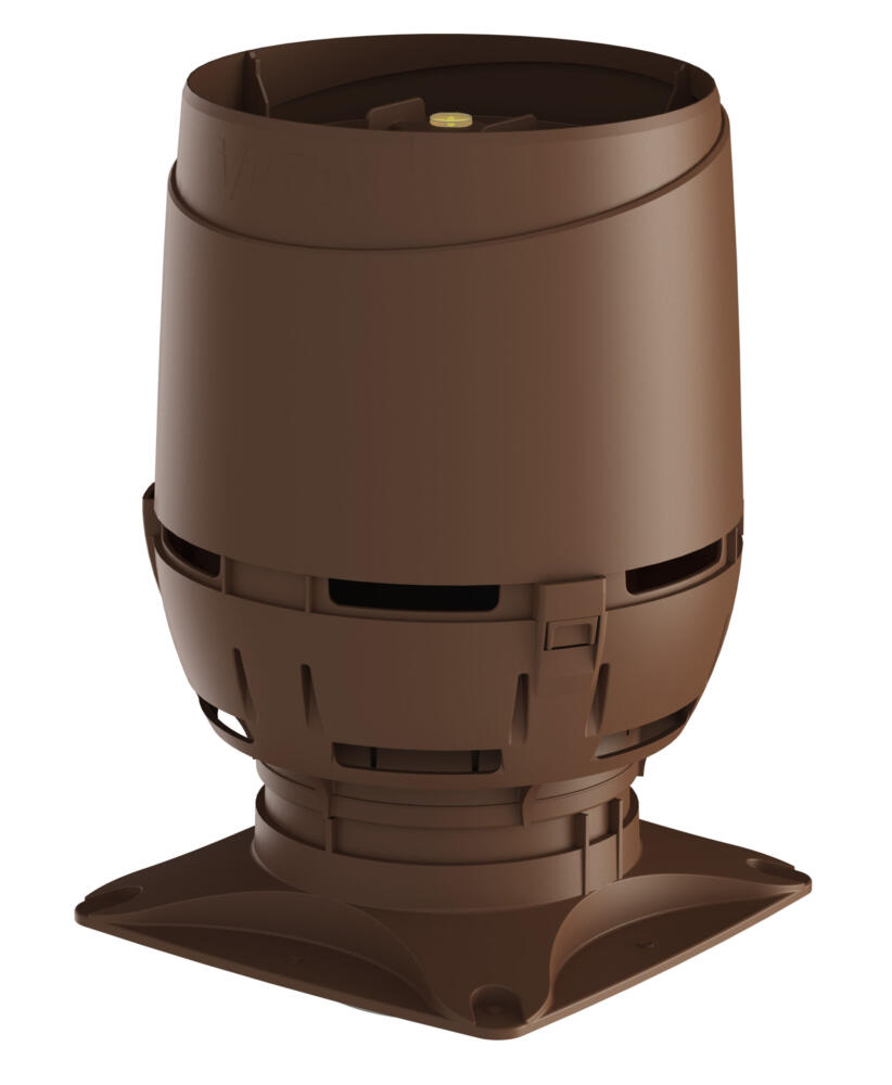 VILPE FLOW 125S — вент. выход + основание 250x250, коричневый