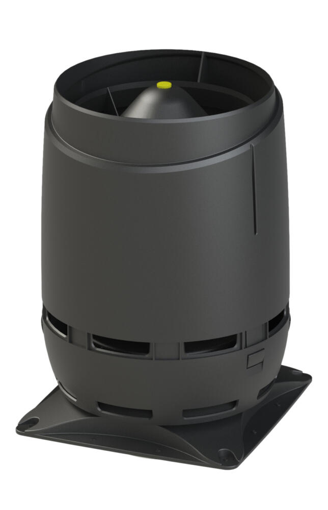 VILPE FLOW 160S — вент. выход + основание 300x300, чёрный
