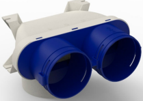 Easyflex round Ø90 — переход D125×2×90, плоская нижняя часть
