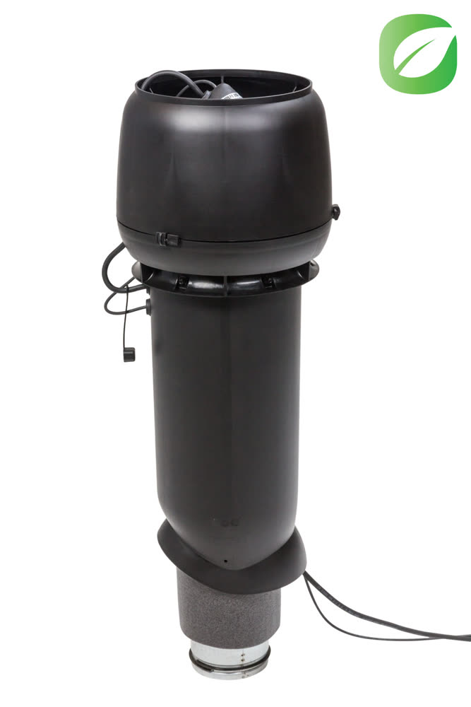 VILPE ECo190P/125/700 — крышный вентилятор со старым типом колпака, чёрный