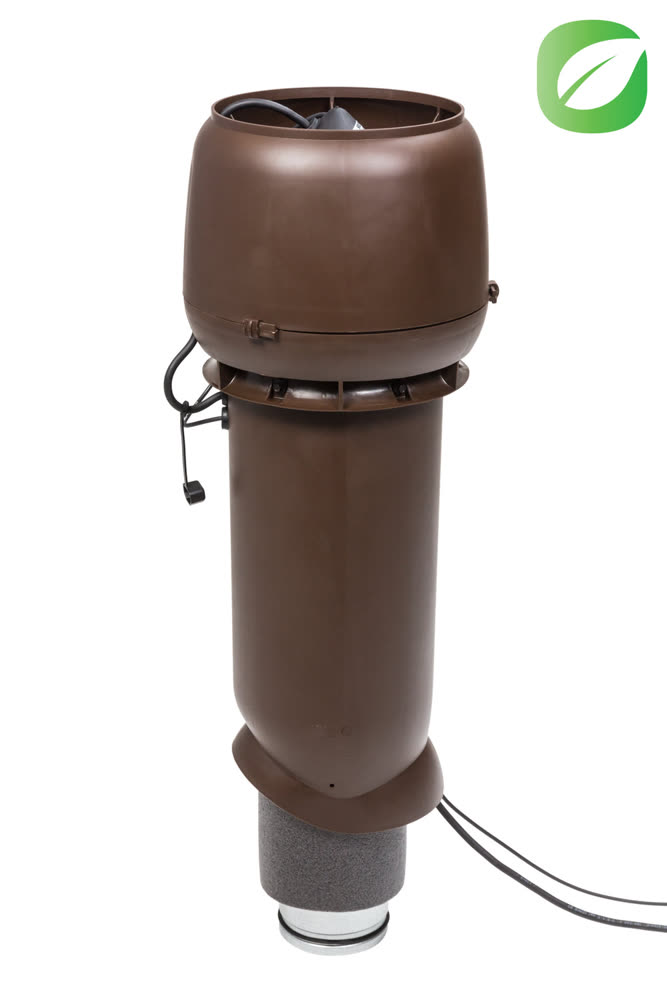 VILPE ECo190P/125/700 — крышный вентилятор со старым типом колпака, коричневый