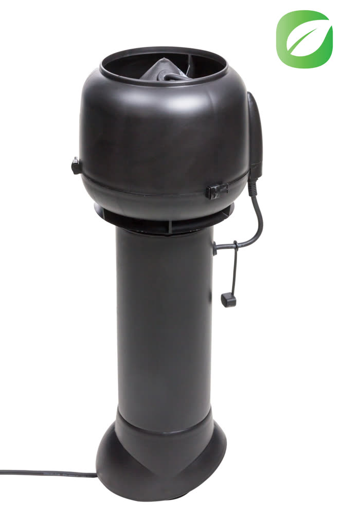VILPE ECo110P/110/700 — крышный вентилятор со старым типом колпака, чёрный