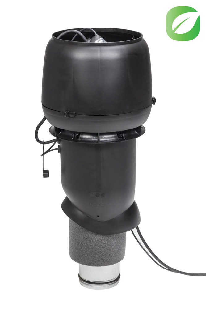 VILPE ECo190P/125/500 — крышный вентилятор со старым типом колпака, чёрный