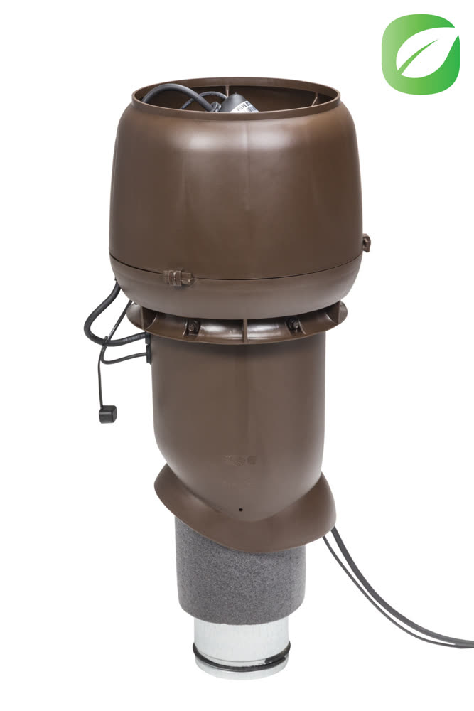 VILPE ECo190P/125/500 — крышный вентилятор со старым типом колпака, коричневый