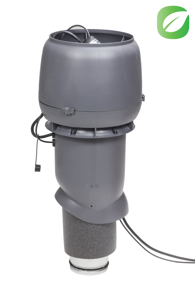 VILPE ECo190P/125/500 — крышный вентилятор со старым типом колпака, серый