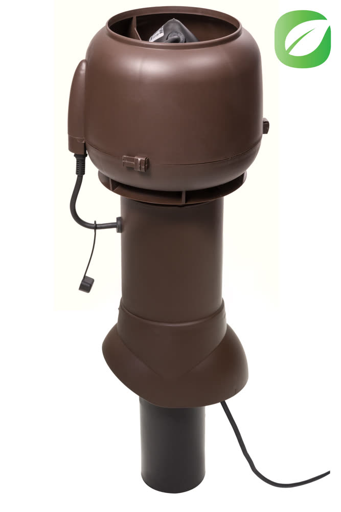 VILPE ECo110P/110/500 — крышный вентилятор со старым типом колпака, коричневый