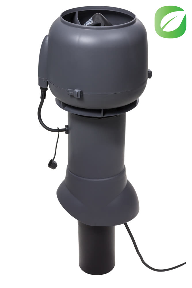 VILPE ECo110P/110/500 — крышный вентилятор со старым типом колпака, серый