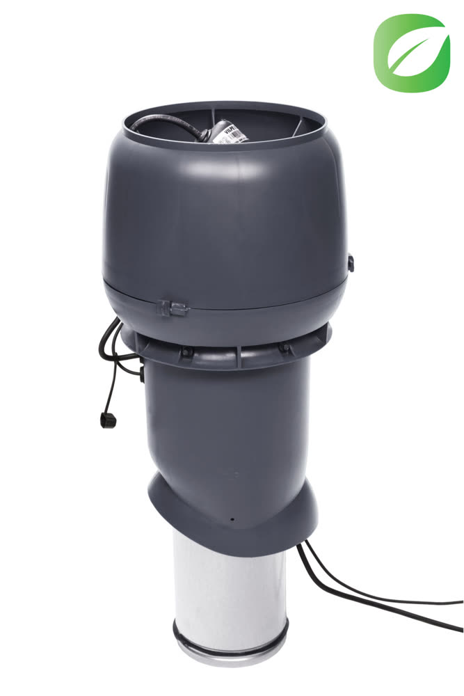 VILPE ECo220P/160/500 — крышный вентилятор со старым типом колпака, серый