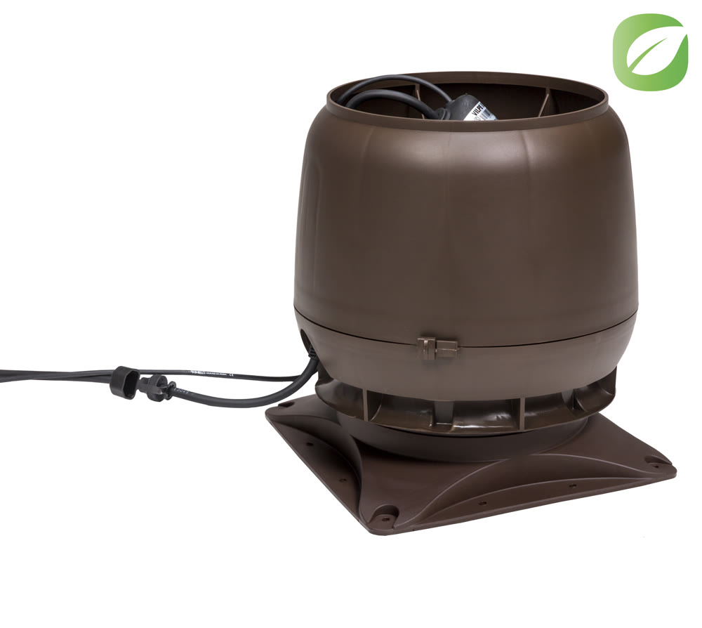 VILPE ECo220S — крышный вентилятор со старым типом колпака, коричневый