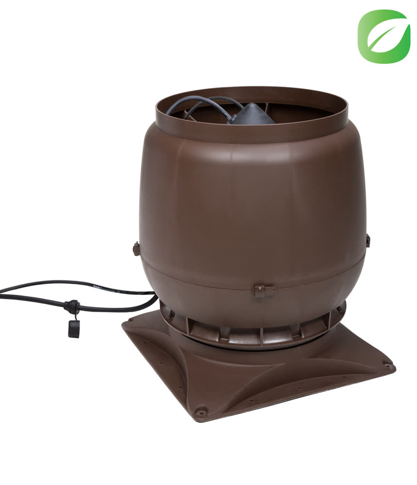 VILPE ECo250S — крышный вентилятор со старым типом колпака, коричневый