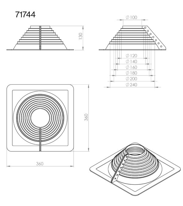 VILPE ROOFSEAL уплотнитель 100-230